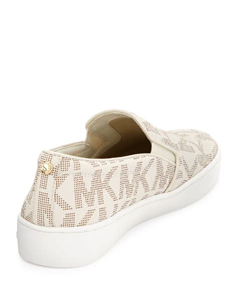 michael kors keaton slip on white|michael kors keaton logo sneaker.